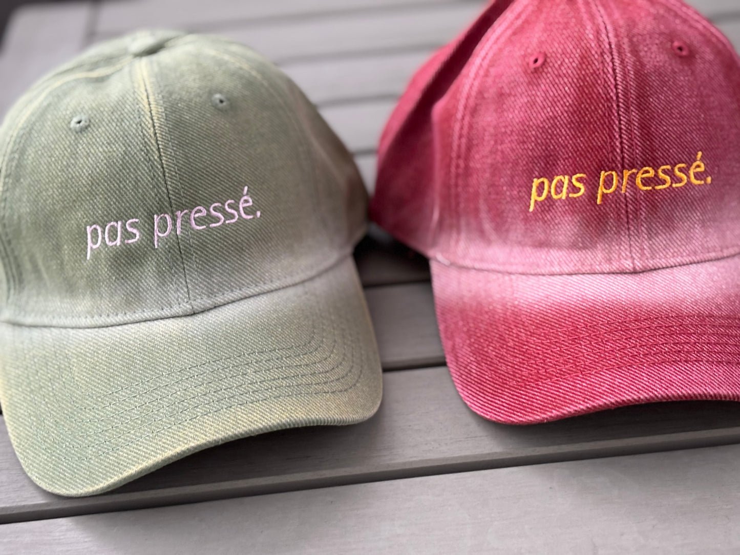 Pas Pressé (Not In A Hurry) Vintage-Dye Cap — Sage Green