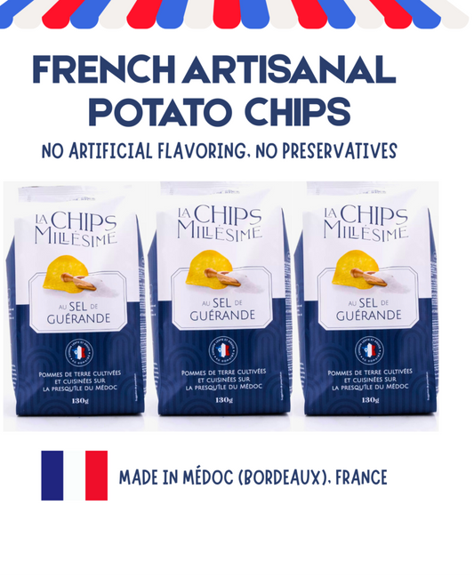 Bundle Promo - Pack of 3: Gourmet Artisanal French Chips (Hand-Harvested Guérande Sea Salt)