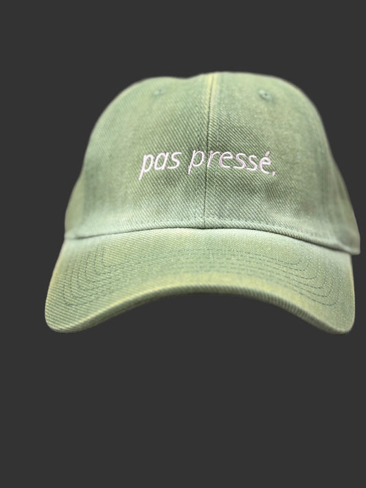 Pas Pressé (Not In A Hurry) Vintage-Dye Cap — Sage Green