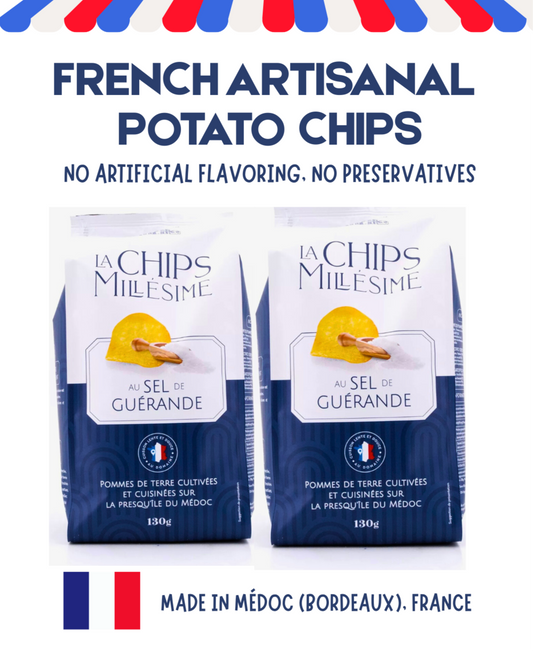 Bundle Promo - Pack of 2: Gourmet Artisanal French Chips (Hand-Harvested Guérande Sea Salt)